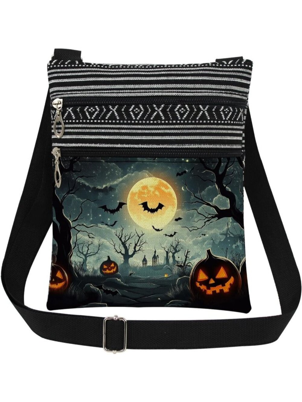 Women's Pumpkin Halloween Pumpkin Witch Ghost Skull Purse Crossbody Handbag Bag
